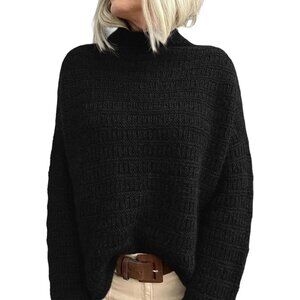 Fall-Winter Womens Mock Neck Sweater - Versatile & Cozy for Every Occasion